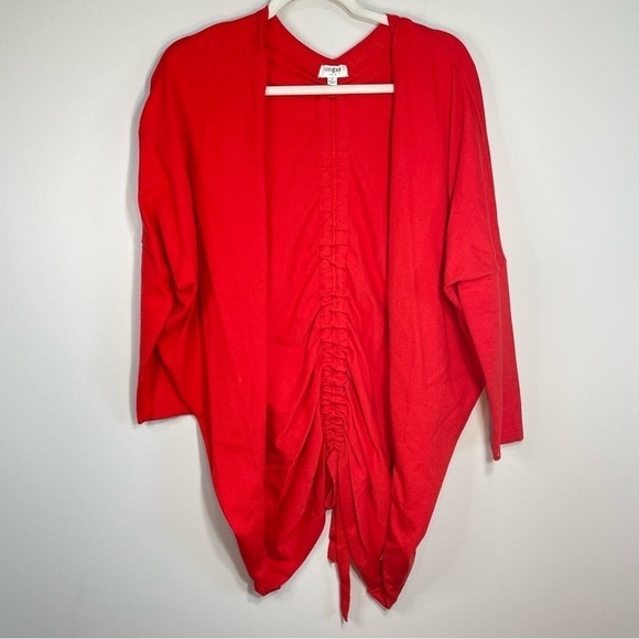 Umgee Open Front Red Cardigan Drop Sleeve Top Size Womens Small - Picture 9 of 9